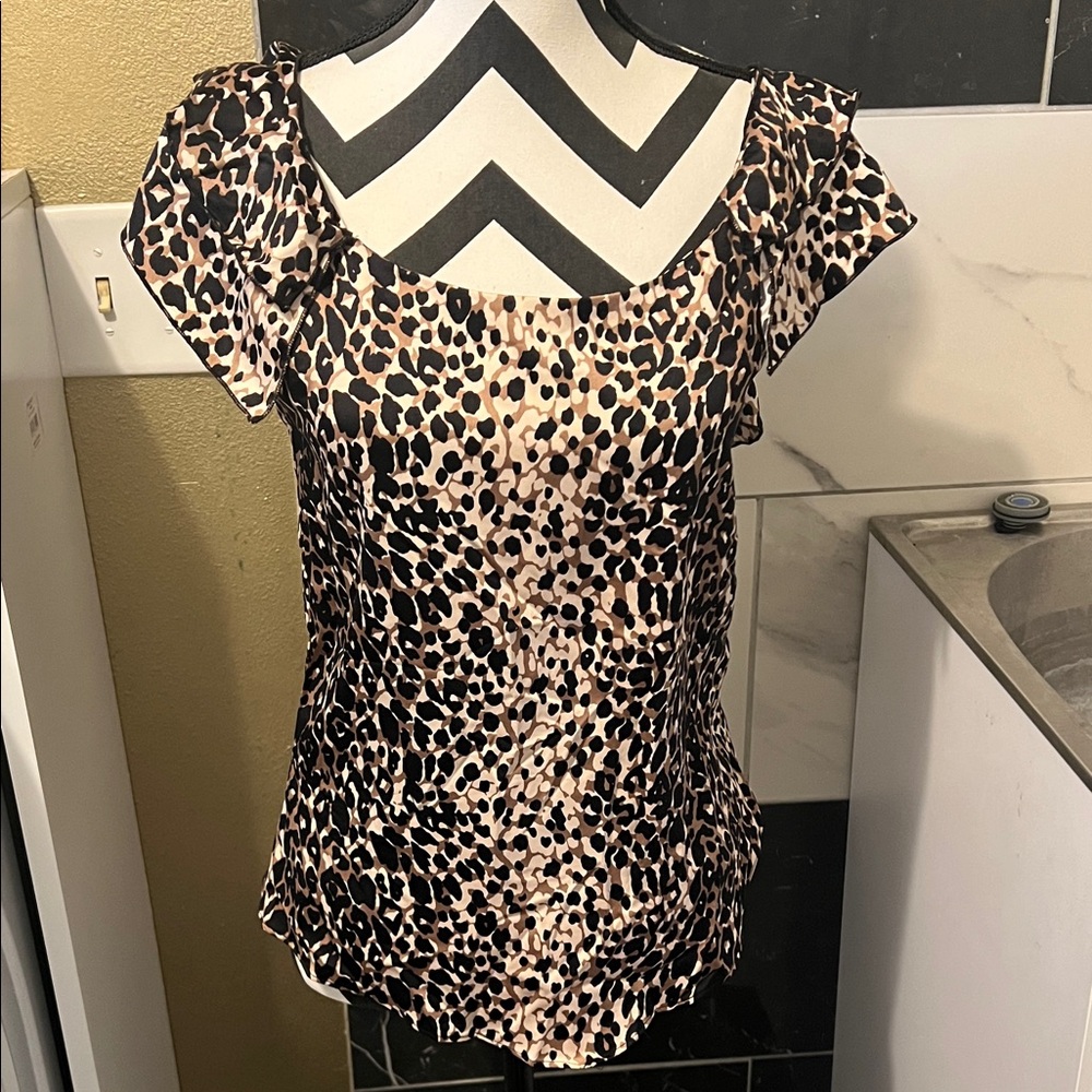 Chic Animal Print Blouse